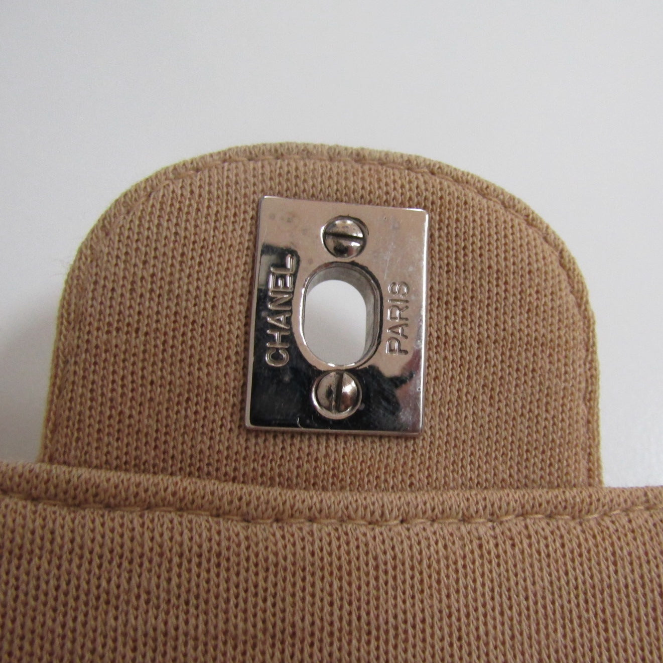 CHANEL Timeless/Classique Shoulder Bag in Beige Fabric