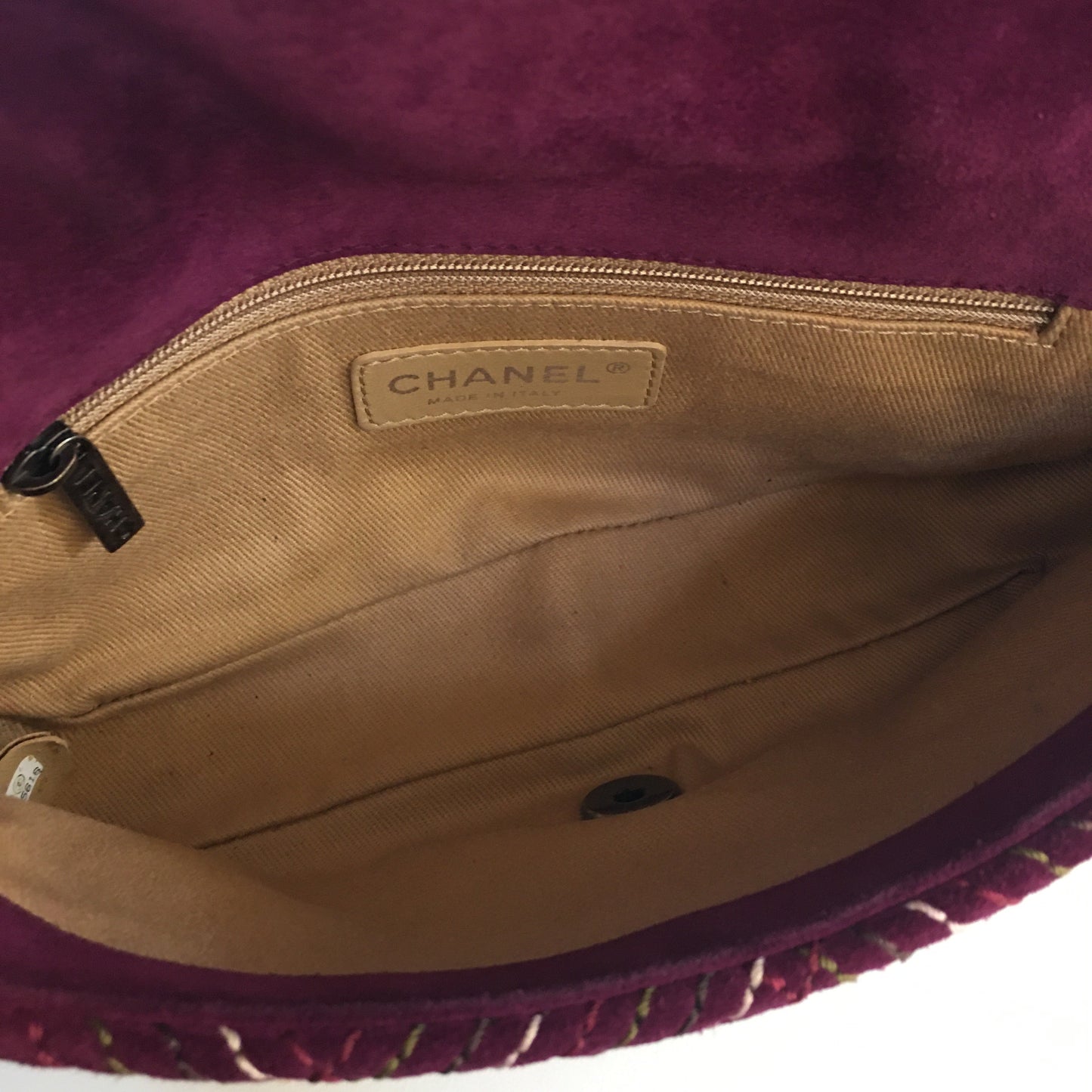 CHANEL Timeless/Classique Shoulder Bag in Purple Suede