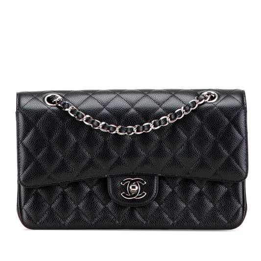 Chanel Matelasse25 Double Flap Caviar Shoulder Bag