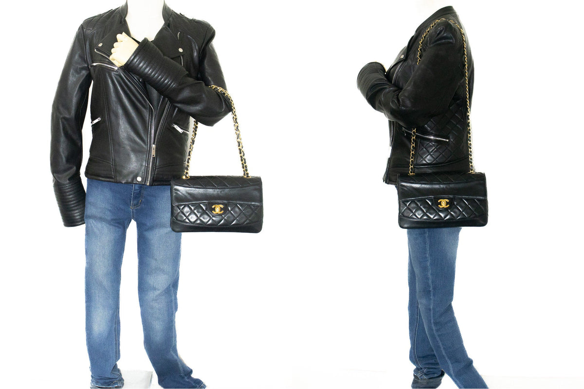 Chanel Vintage Classic Chain Shoulder Bag Flap Quilted Lambskin j97