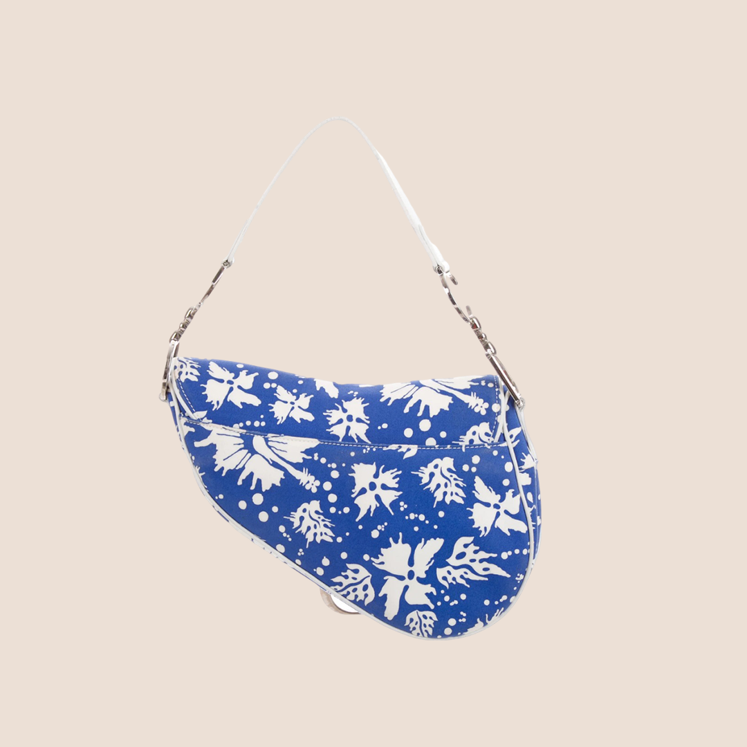 CHRISTIAN DIOR 2004 SURF CHICK FLORAL SADDLE BAG