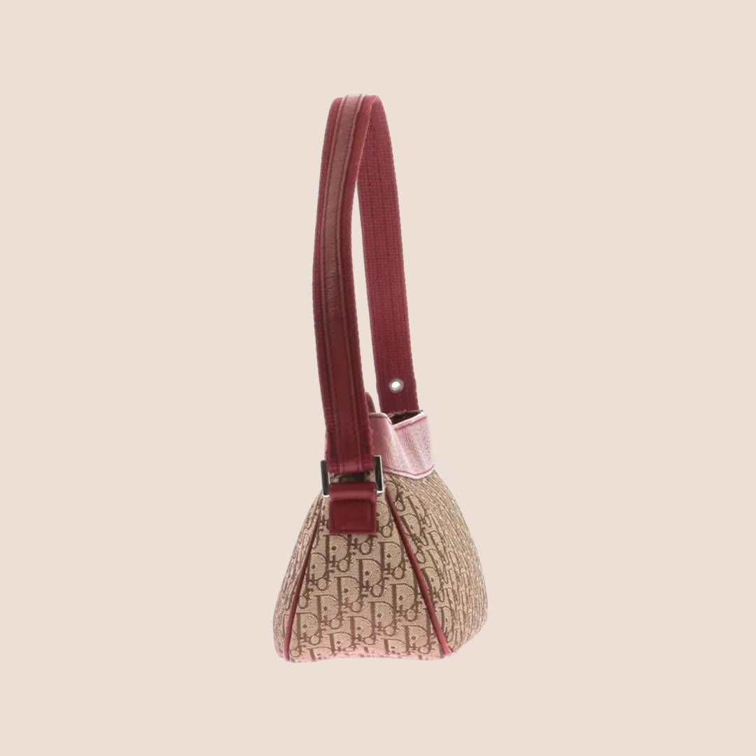 CHRISTIAN DIOR 2005 BURGUNDY STREET CHIC SHOULDER BAG