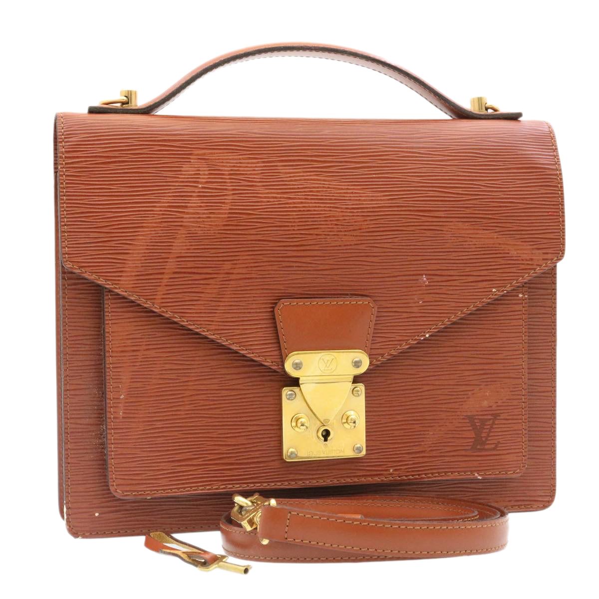 LOUIS VUITTON Epi Monceau Hand Bag Brown M52123 LV  ai619
