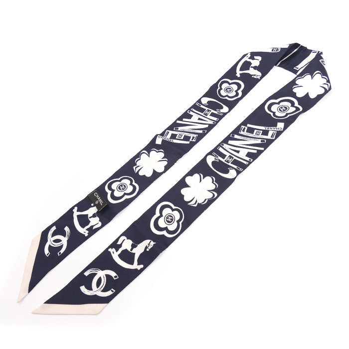 Chanel Coco Mark Camellia Silk Scarf