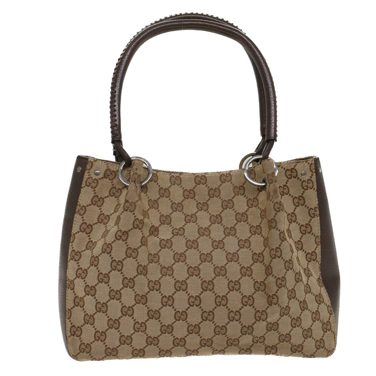 Gucci GG Canvas Hand Bag Beige 115007  ki3212