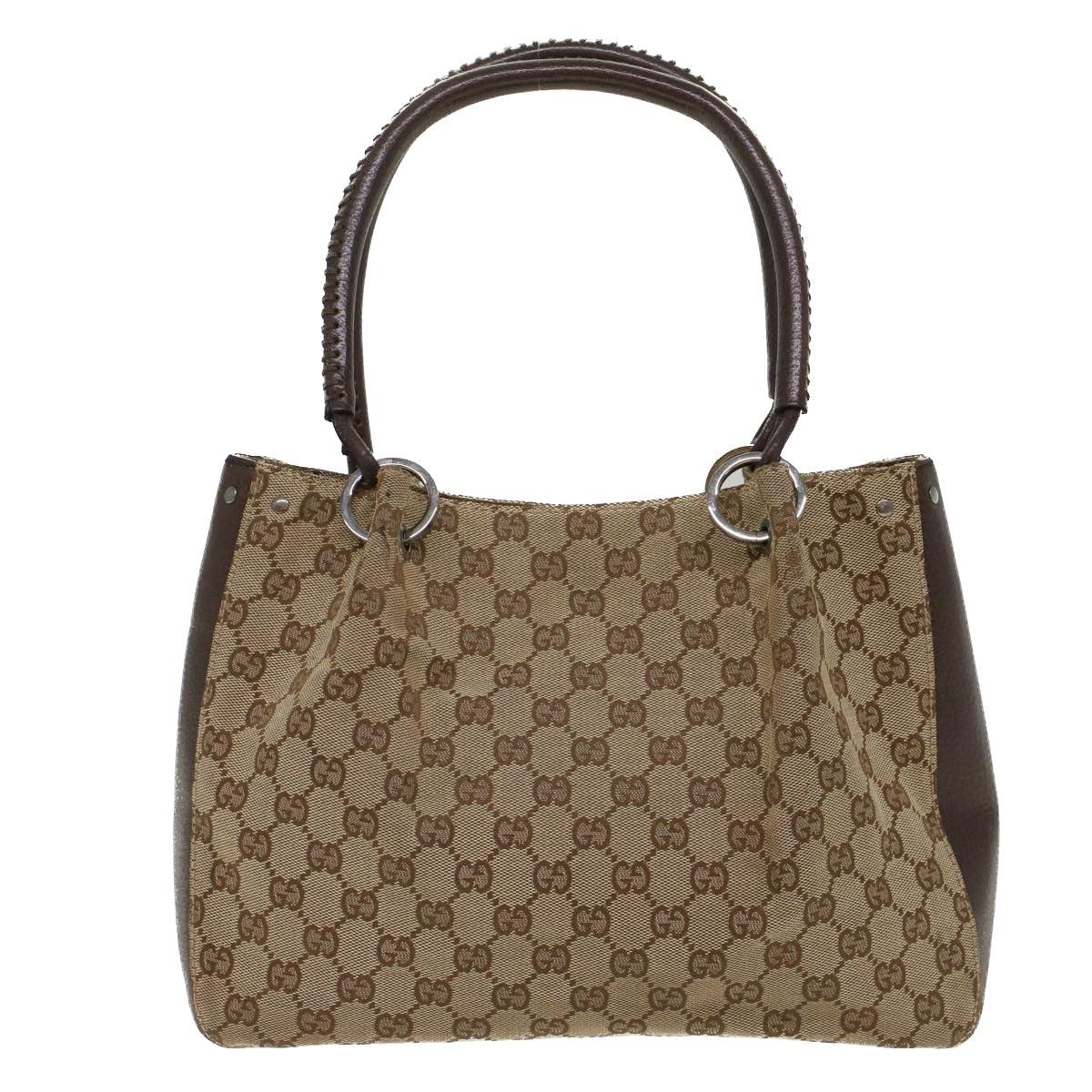 Gucci GG Canvas Hand Bag Beige 115007  ki3212