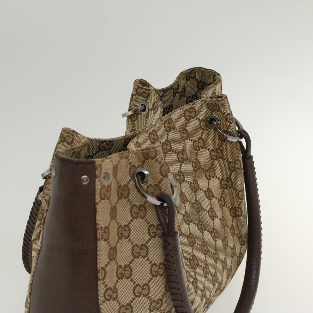 Gucci GG Canvas Hand Bag Beige 115007  ki3212