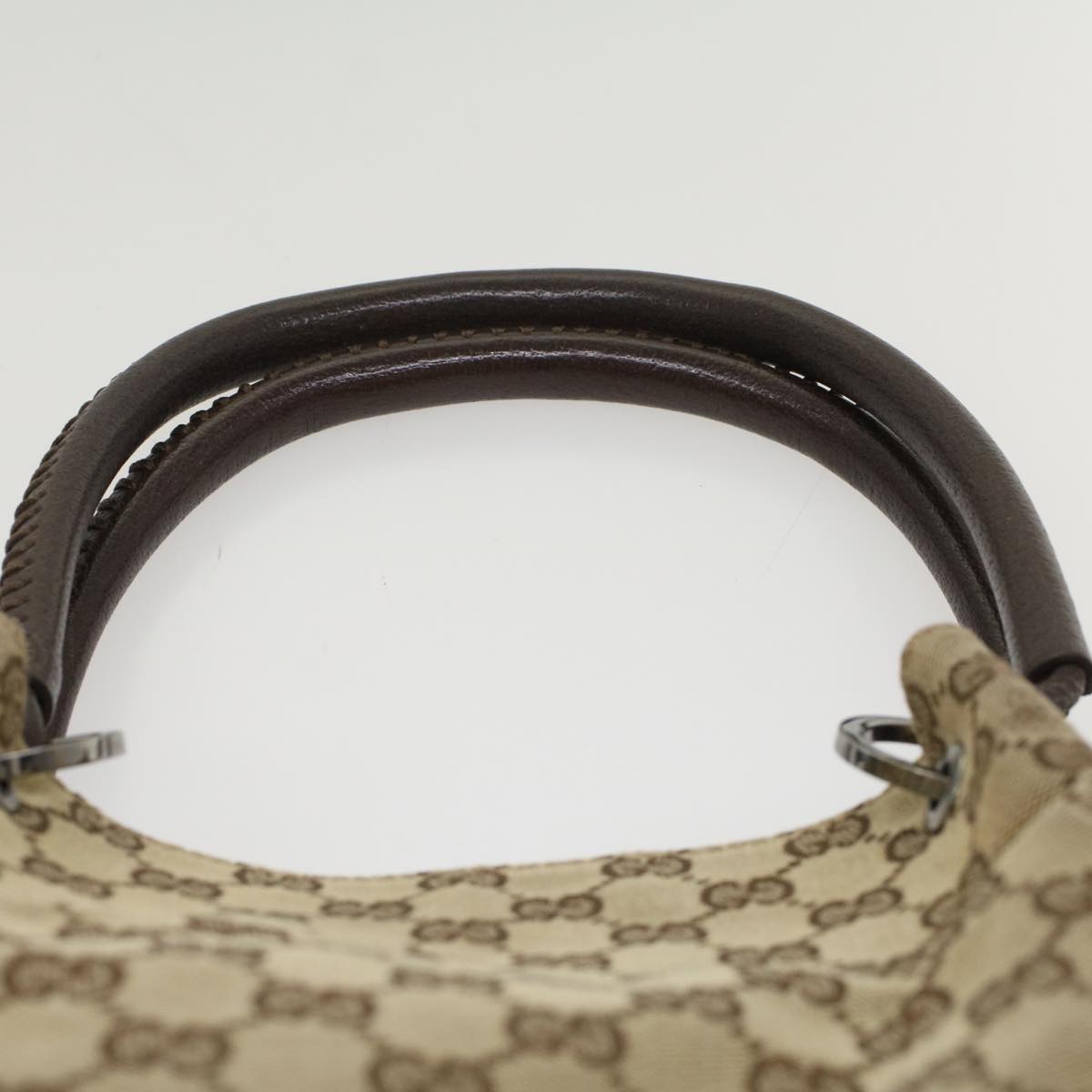 Gucci GG Canvas Hand Bag Beige 115007  ki3212