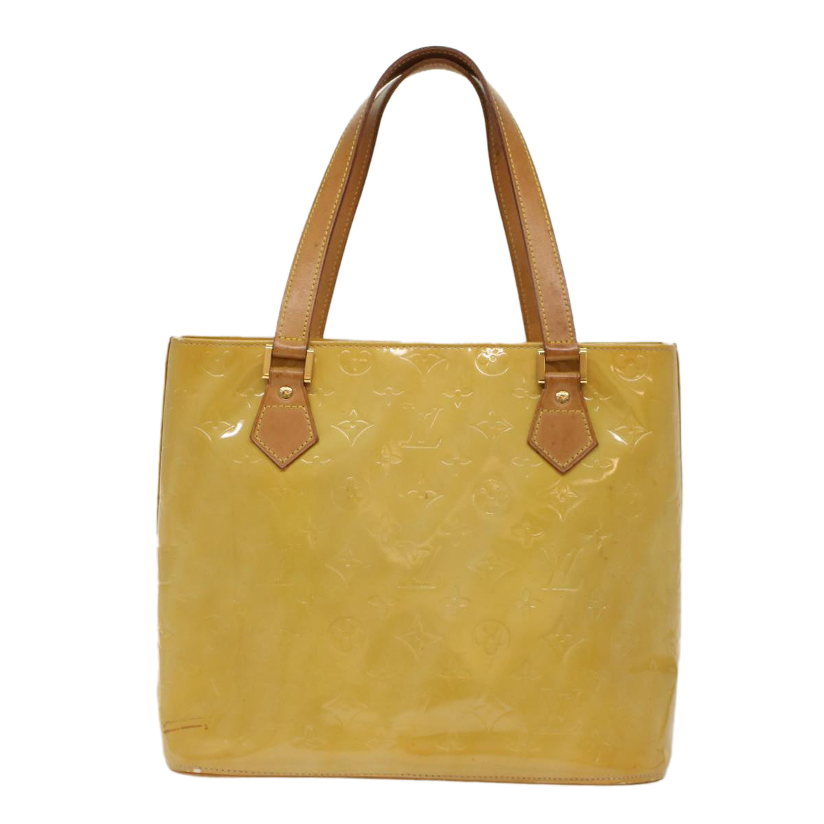 LOUIS VUITTON Monogram Vernis Houston Hand Bag Beige M91004 LV  ki3220