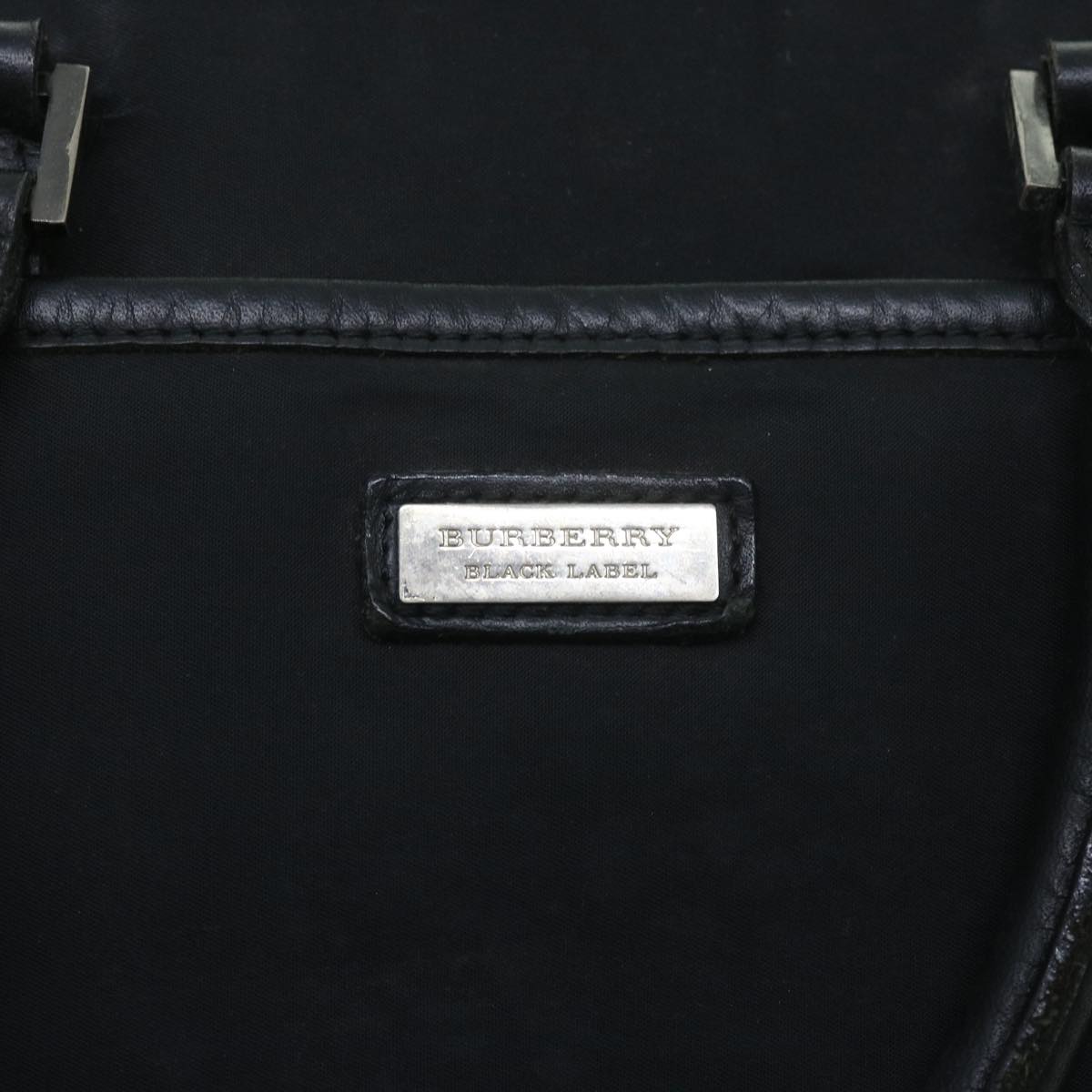 BURBERRY Black label Hand Bag Nylon 2way Black Auth ki3666