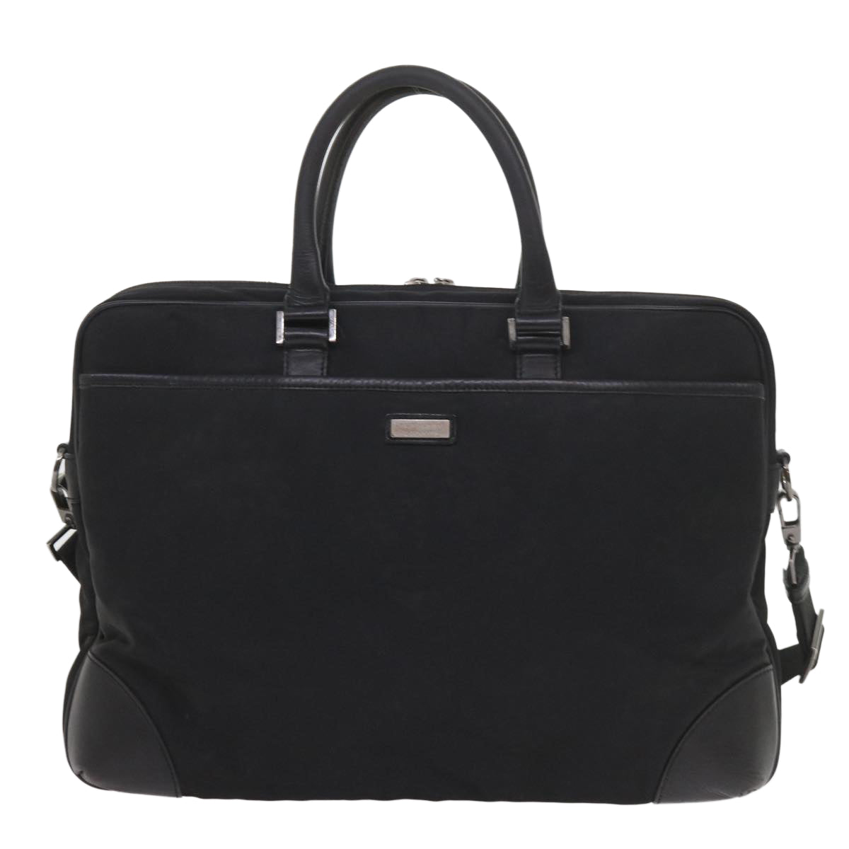 BURBERRY Black label Hand Bag Nylon 2way Black Auth ki3666