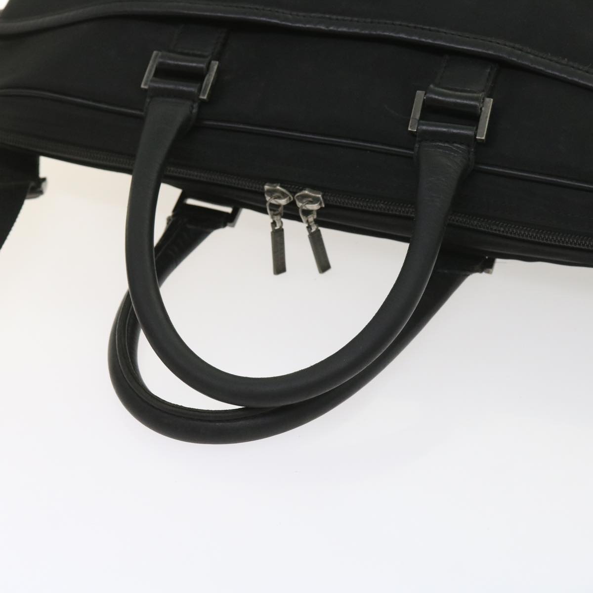 BURBERRY Black label Hand Bag Nylon 2way Black Auth ki3666