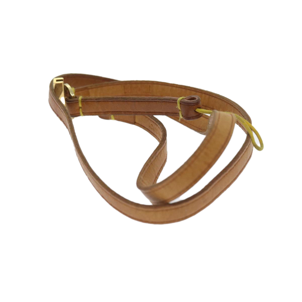 LOUIS VUITTON Strap Leather Beige LV Auth ki3807