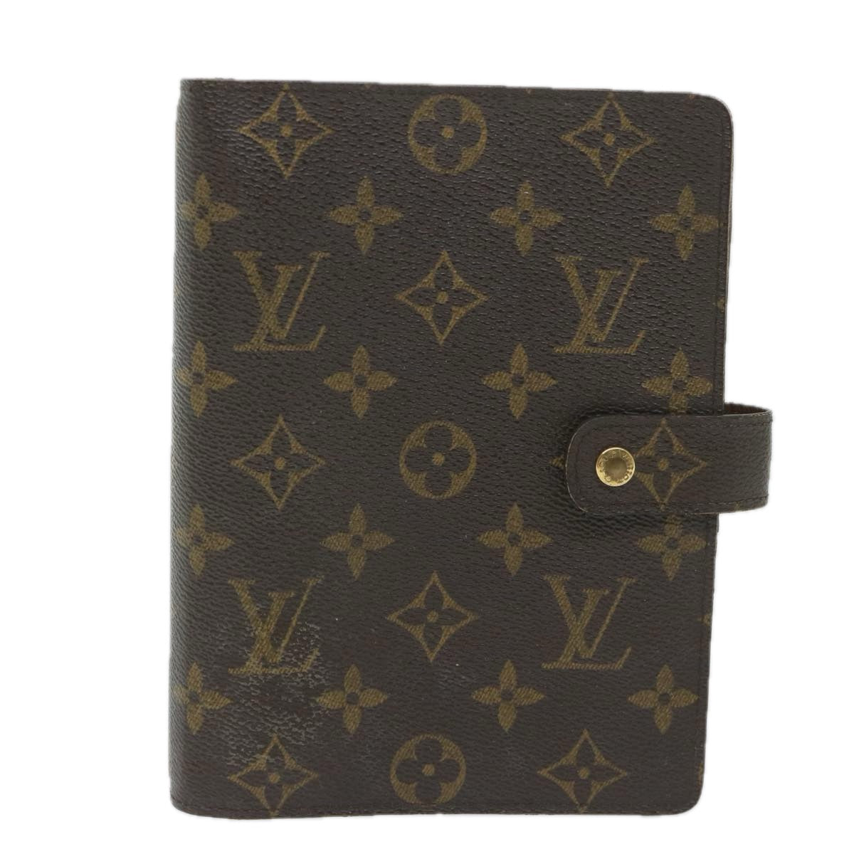 LOUIS VUITTON Monogram Agenda MM Day Planner Cover R20105 LV Auth ki3875