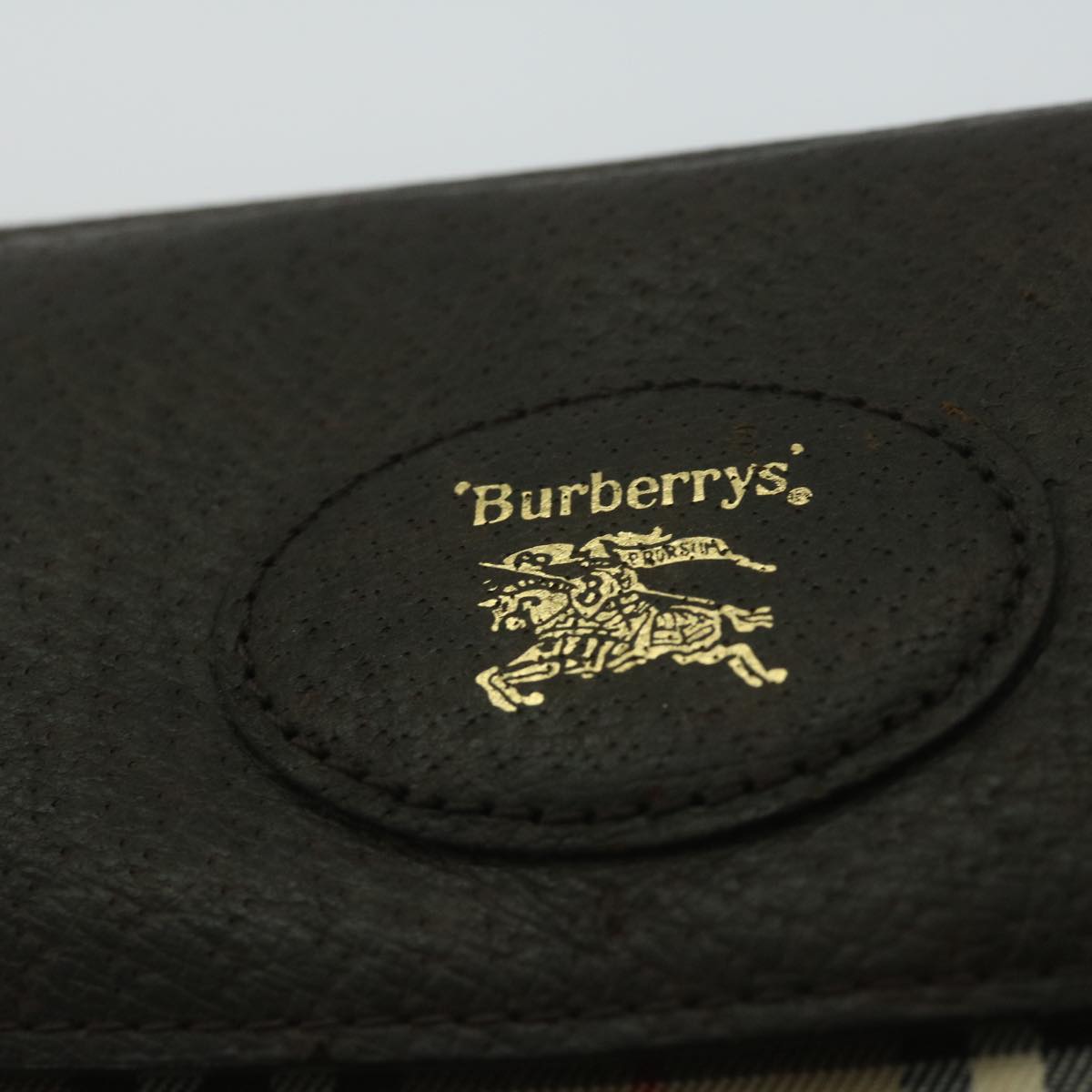 BURBERRYSs Nova Check Clutch Bag Nylon Canvas Beige Auth ki3989