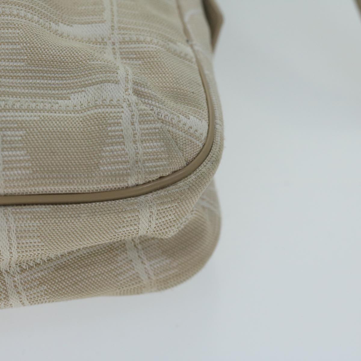 CHANEL New Travel Line Shoulder Bag Nylon Beige CC Auth ki4086