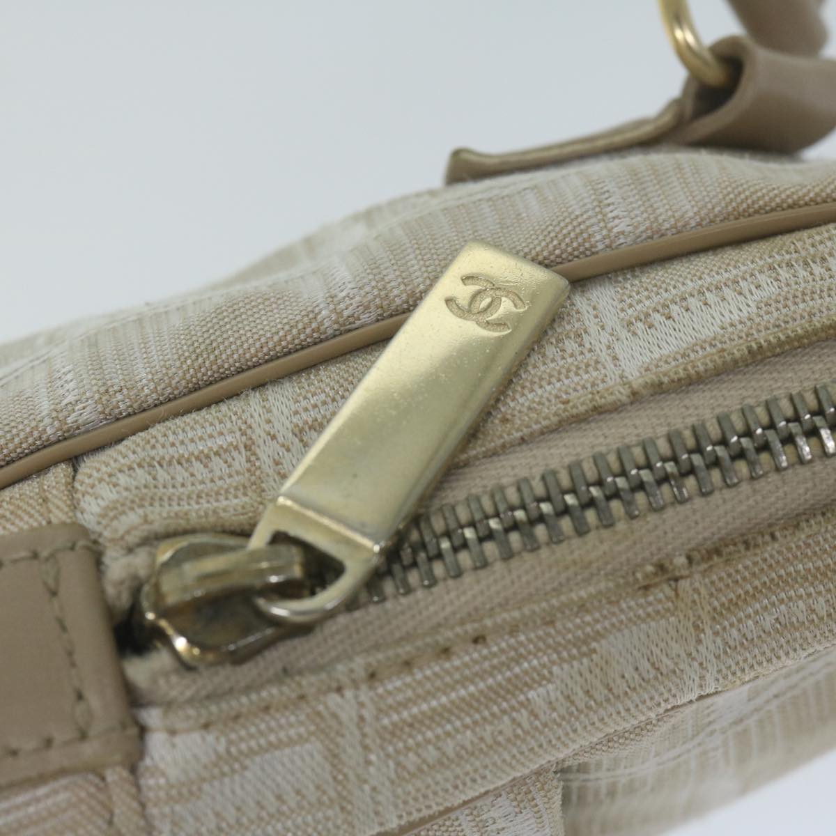 CHANEL New Travel Line Shoulder Bag Nylon Beige CC Auth ki4086