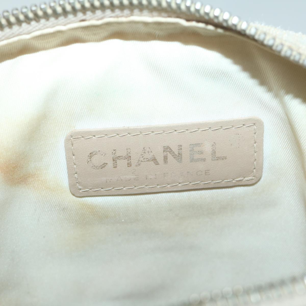 CHANEL New Travel Line Shoulder Bag Nylon Beige CC Auth ki4086