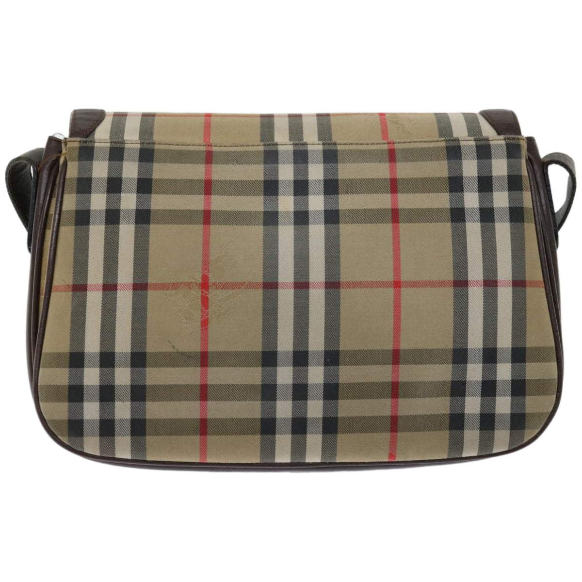 BURBERRYSs Nova Check Shoulder Bag Canvas Beige Auth ki4096
