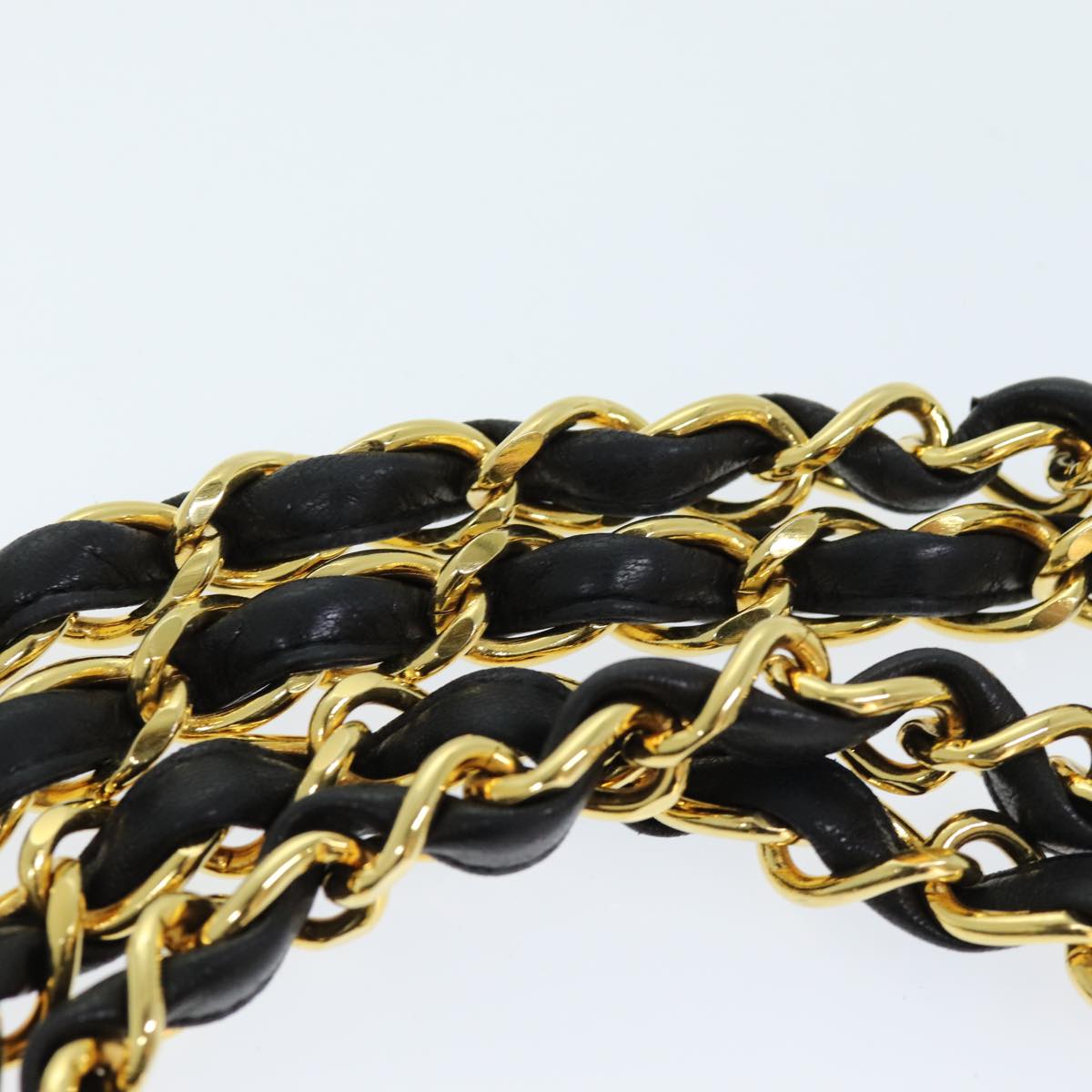 Top Quality Chanel Matelasse Chain Shoulder Bag Lamb Skin Black CC Auth ki4411