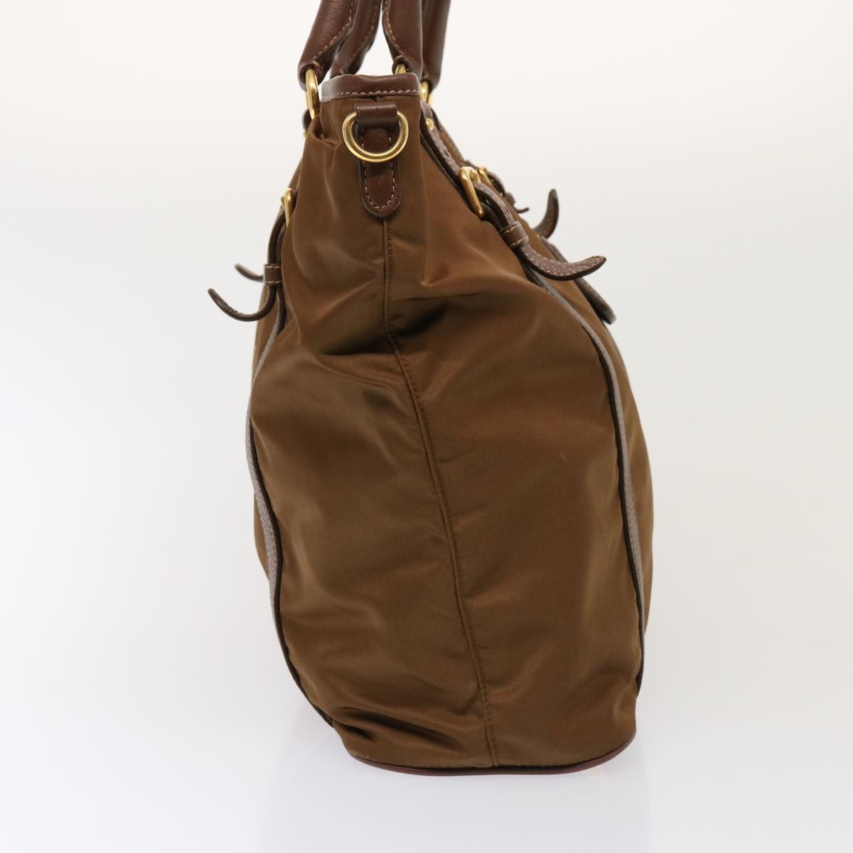 PRADA Tote Bag Nylon 2way Brown Auth ki4513