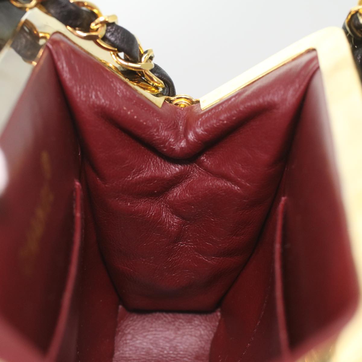 Top Quality Chanel Matelasse Clasp Chain Shoulder Bag Lamb Skin Black CC Auth kk164