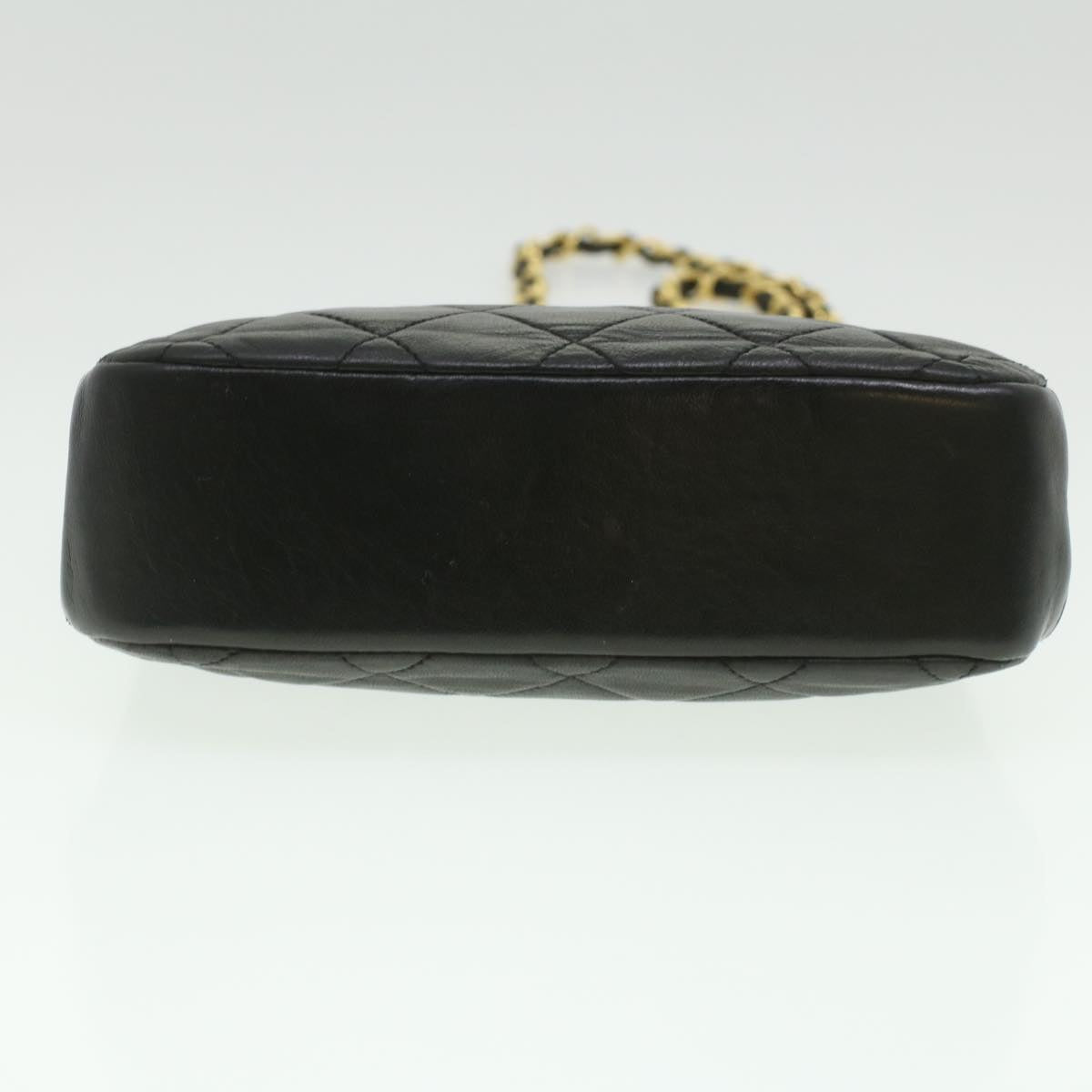 Top Quality Chanel Matelasse Clasp Chain Shoulder Bag Lamb Skin Black CC Auth kk164