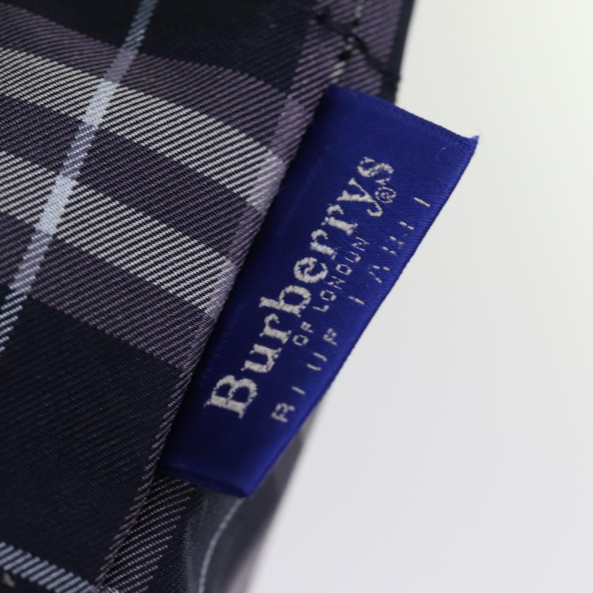 BURBERRYSs Blue Label Nova Check Tote Bag Nylon Navy Auth kk240