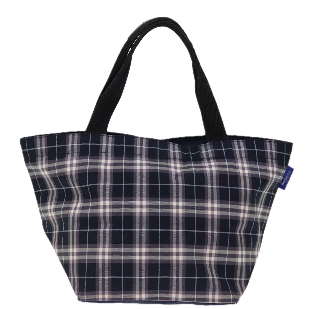 BURBERRYSs Blue Label Nova Check Tote Bag Nylon Navy Auth kk240