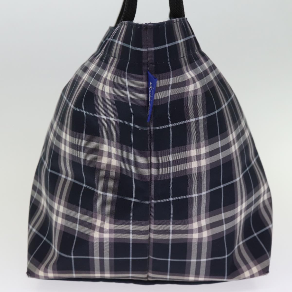 BURBERRYSs Blue Label Nova Check Tote Bag Nylon Navy Auth kk240