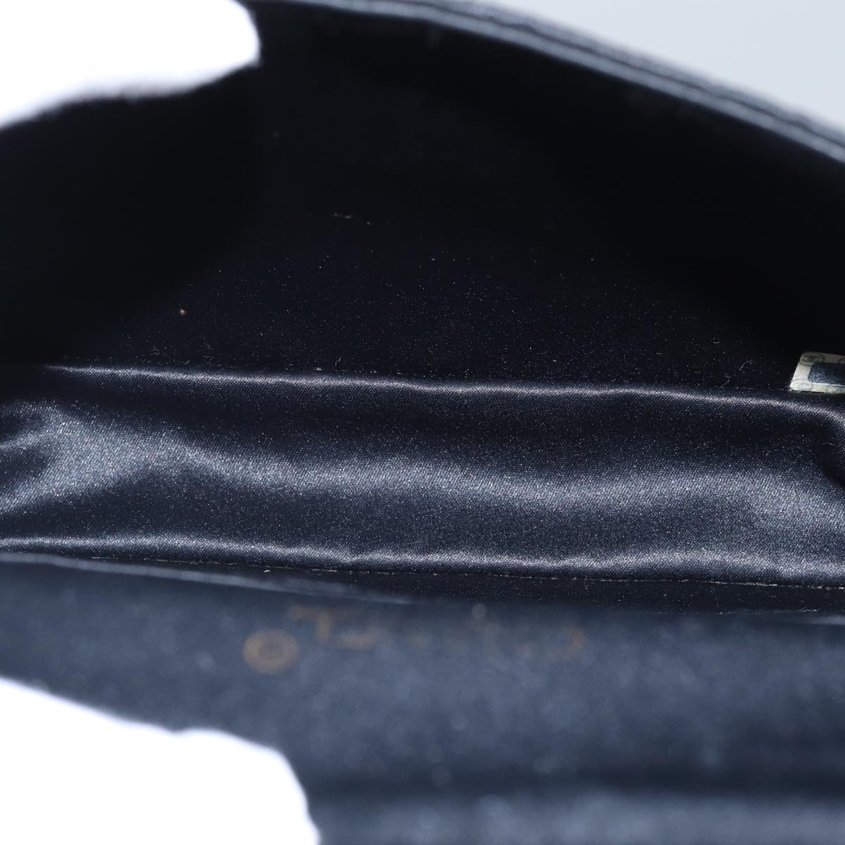 Top Quality Chanel Matelasse Stone Chain Shoulder Bag Satin Black CC Auth kk285A