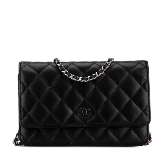 Chanel Coco Mark Matelasse Lambskin Chain Shoulder Wallet