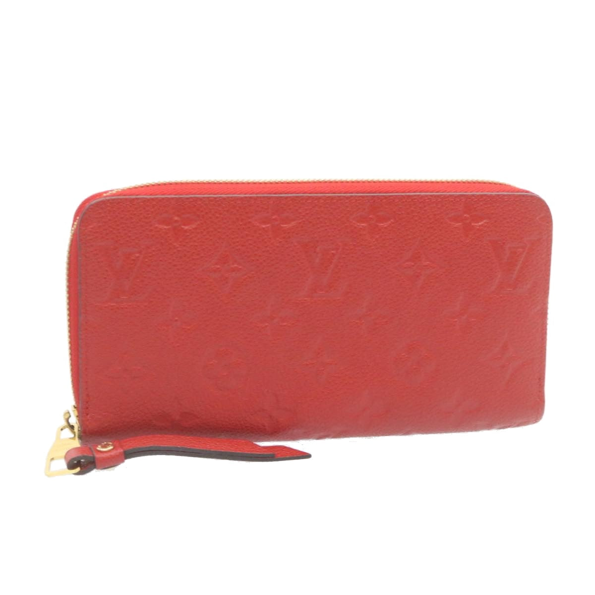 LOUIS VUITTON Monogram Empreinte Zippy Wallet Red M60017 LV  knn040
