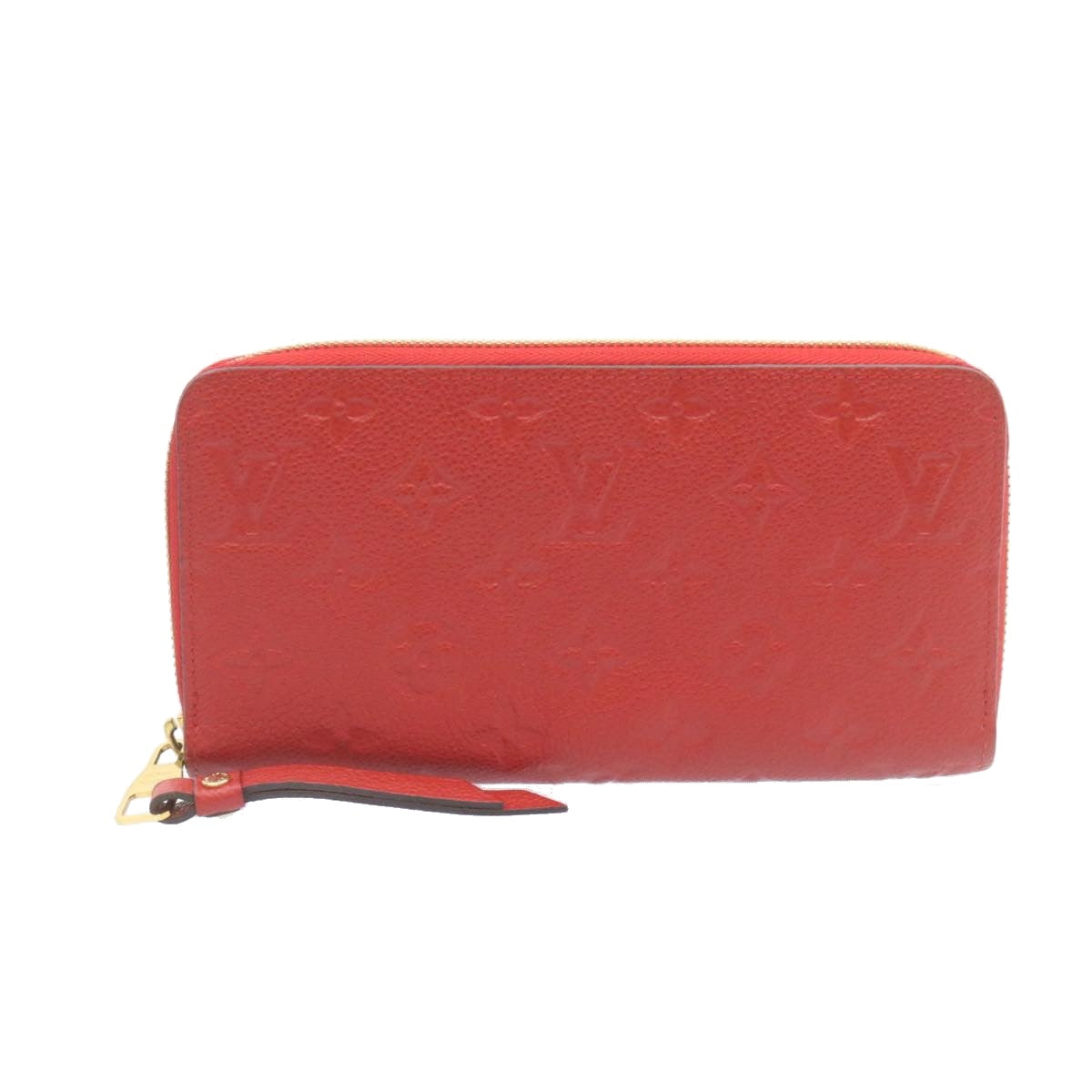 LOUIS VUITTON Monogram Empreinte Zippy Wallet Red M60017 LV  knn040