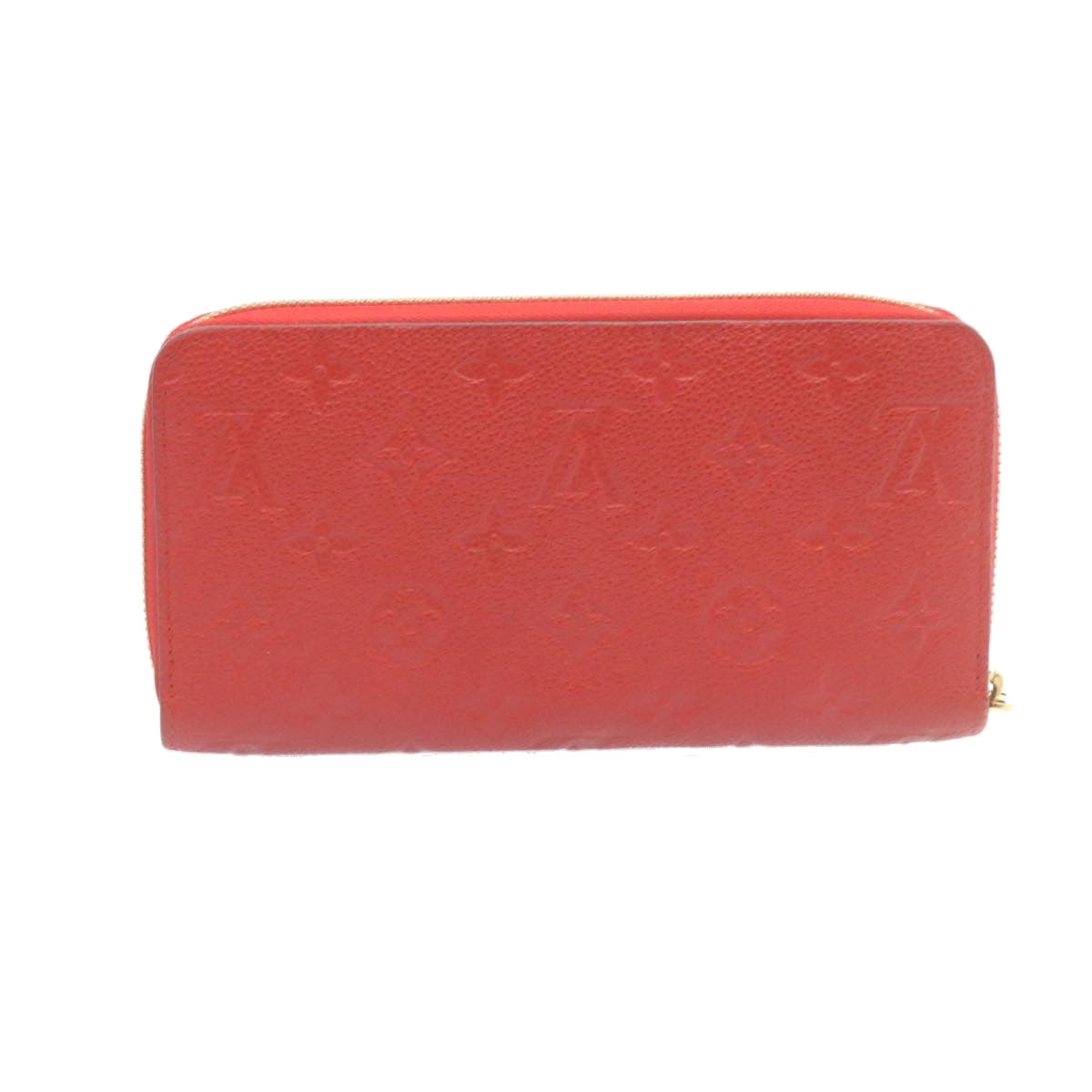 LOUIS VUITTON Monogram Empreinte Zippy Wallet Red M60017 LV  knn040