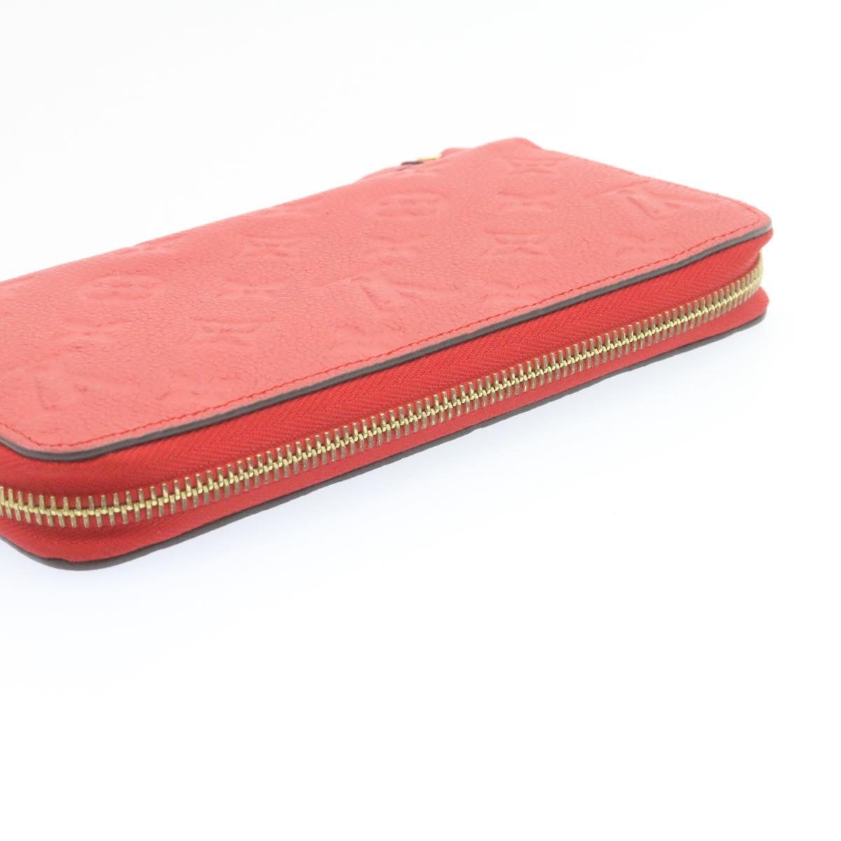 LOUIS VUITTON Monogram Empreinte Zippy Wallet Red M60017 LV  knn040