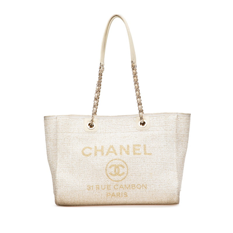 Chanel Deauville Canvas Leather 2way Bag
