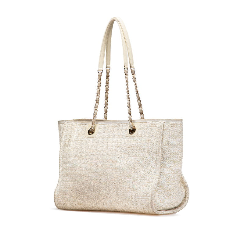 Chanel Deauville Canvas Leather 2way Bag