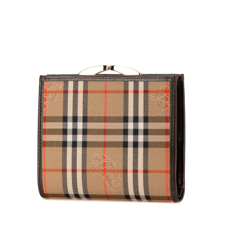Burberry Nova Check Shadow Horse Canvas Leather Wallet