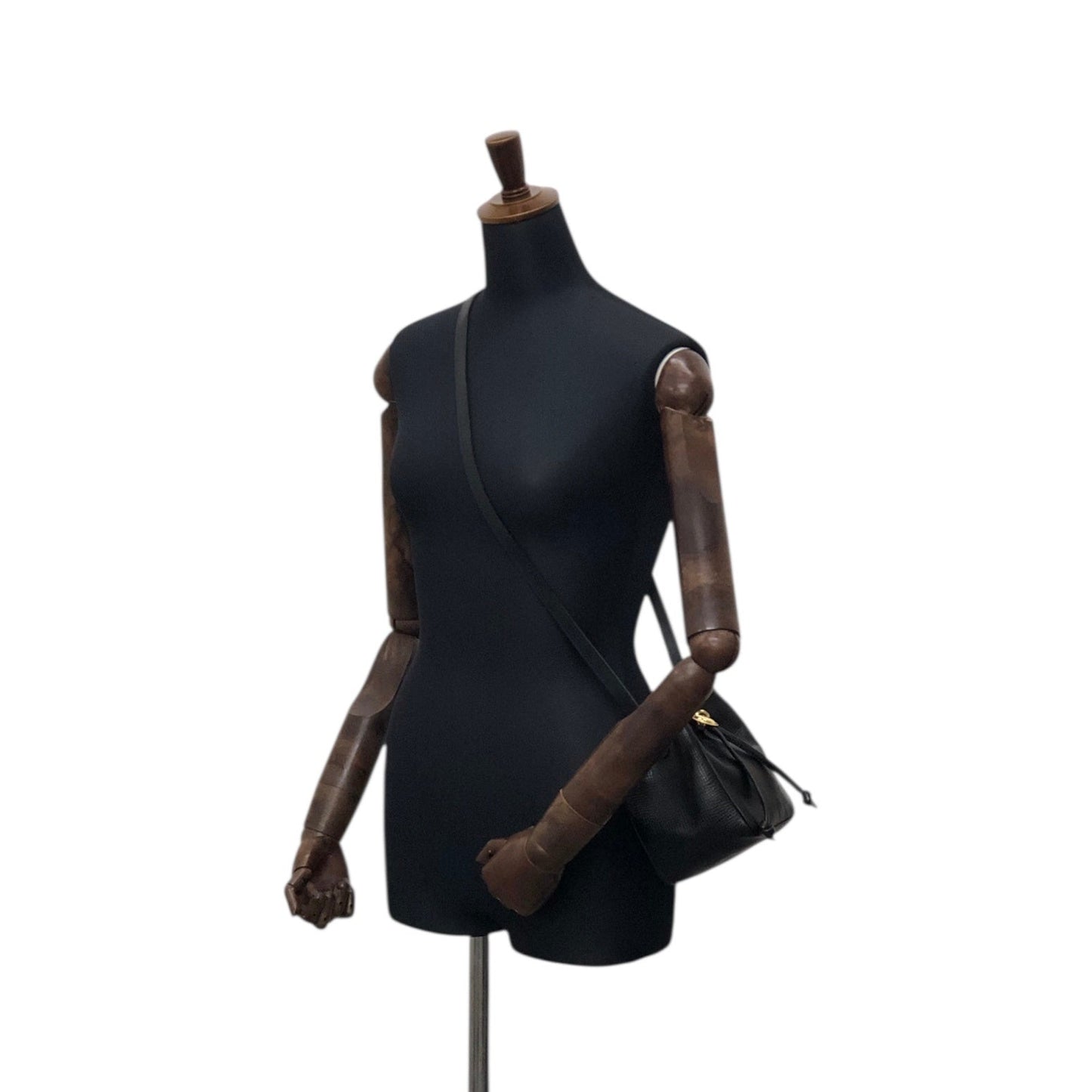 Christian Dior CD Logo Drawstring Shoulder bag Black Vintage t4tu7b