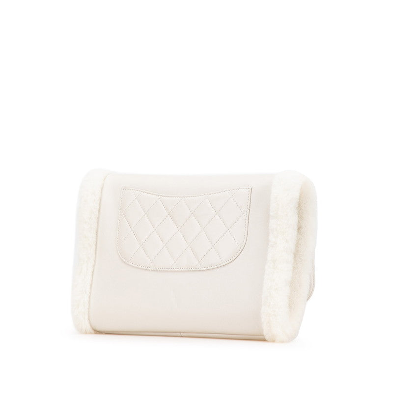 Chanel Coco Mark Matelasse Lambskin Fur Shoulder Bag
