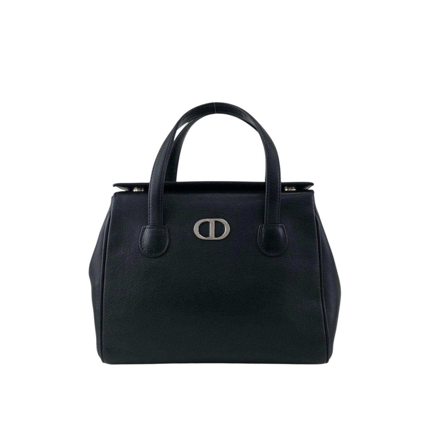 Christian Dior CD Logo Handbag Black Vintage hfa4nr