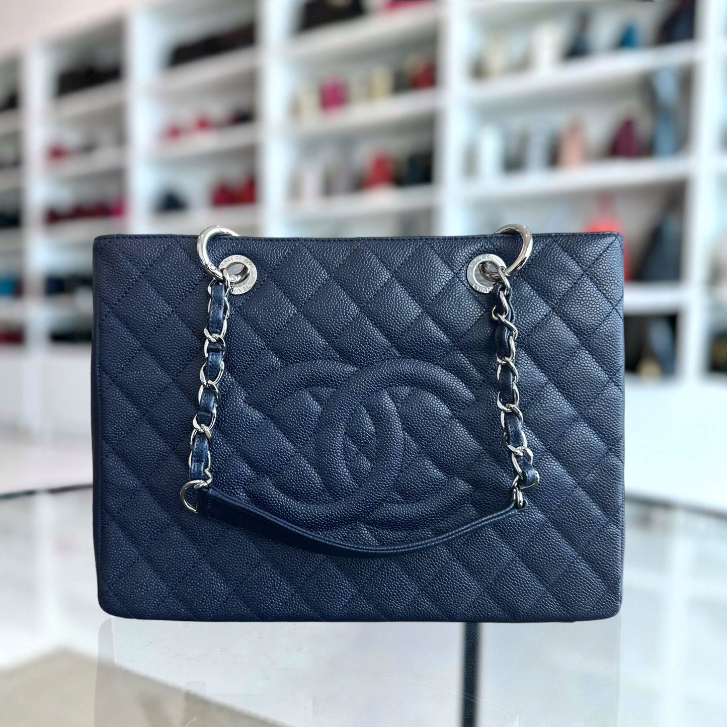 *Like New* Caviar GST Grand Shopping Tote Dark Blue No 19