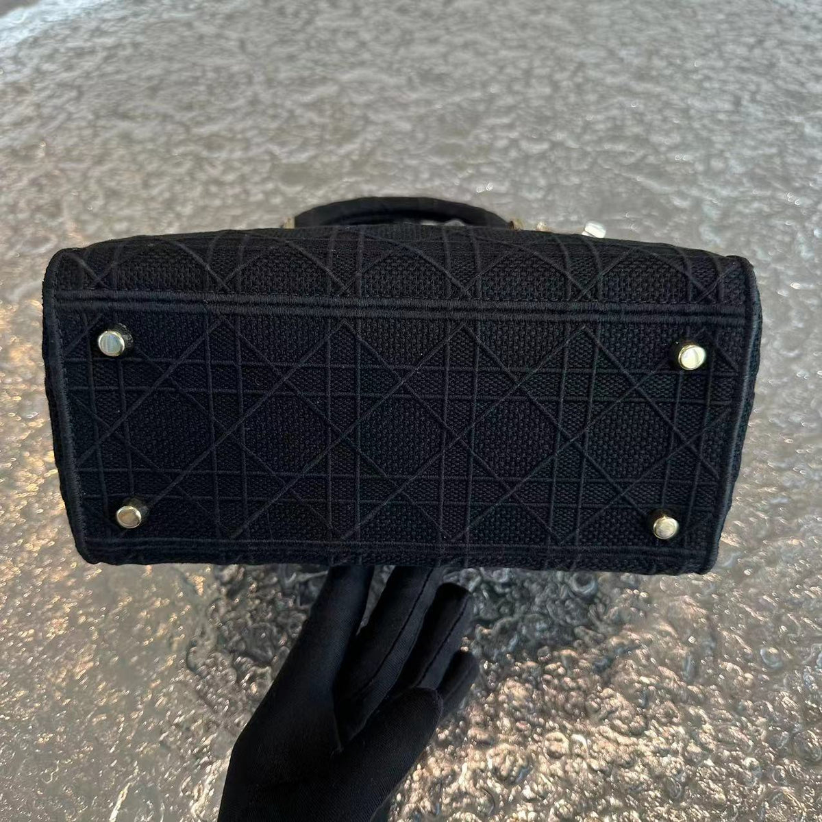 *Like New* Lady D-Lite Black Cannage Embroidery D Lite Cross Body GHW