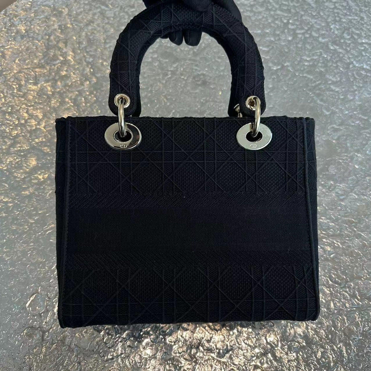 *Like New* Lady D-Lite Black Cannage Embroidery D Lite Cross Body GHW