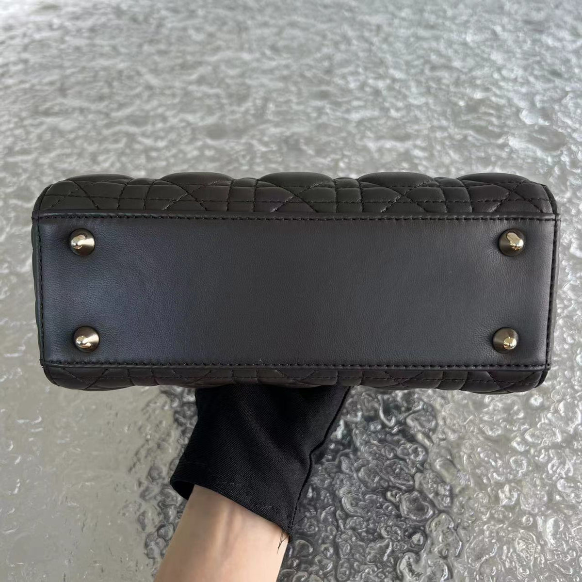 *Like New* Lady Small Cannage Lambskin Dark Brown ABC MyABC Golden Hardware