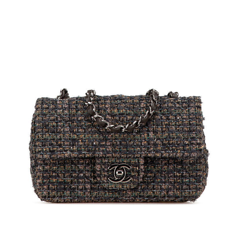 Chanel Mini Matelasse 20 Tweed Leather Shoulder Bag