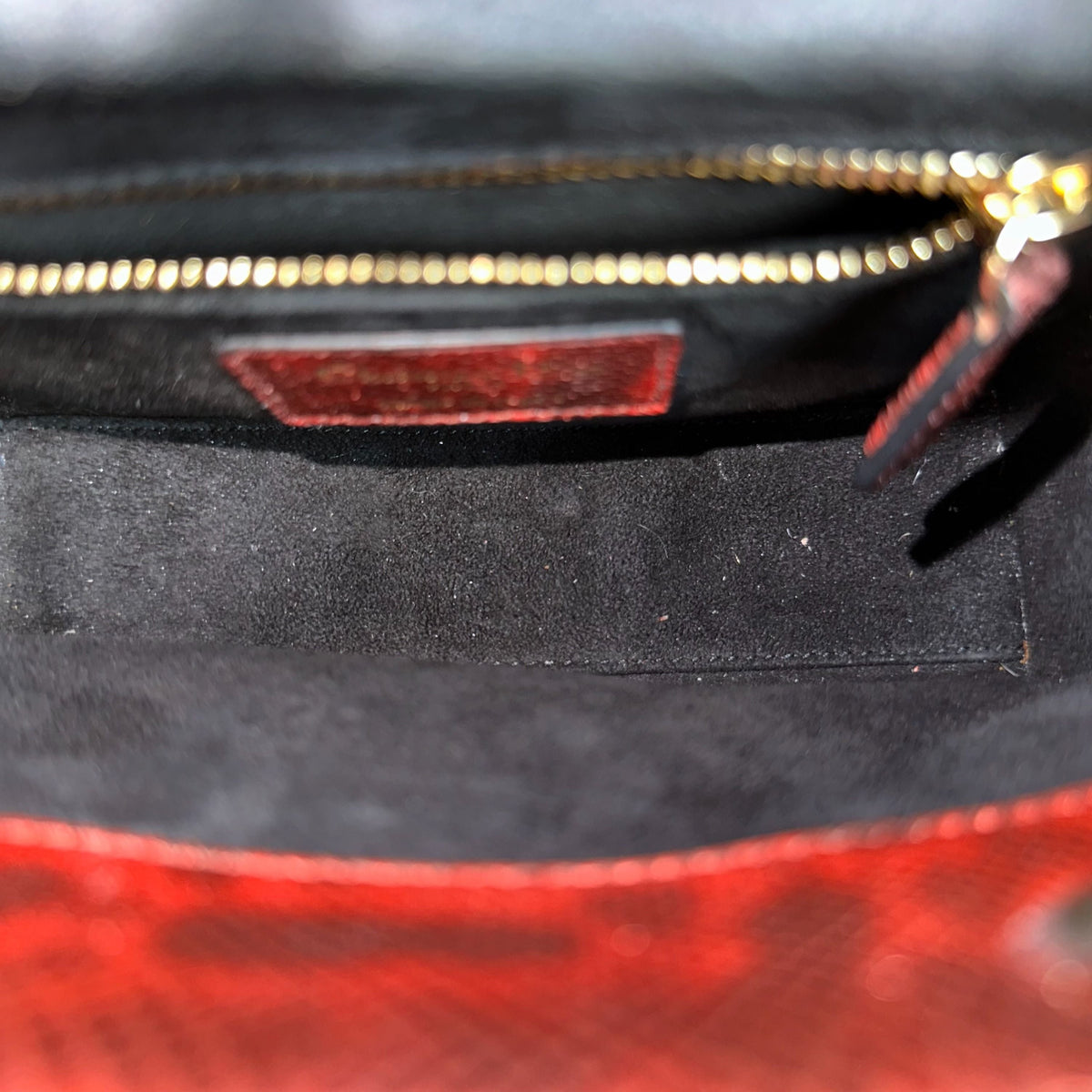 *Lizard, Chain Strap* Lady Mini Exotic Lizard Leather Dark Red GHW