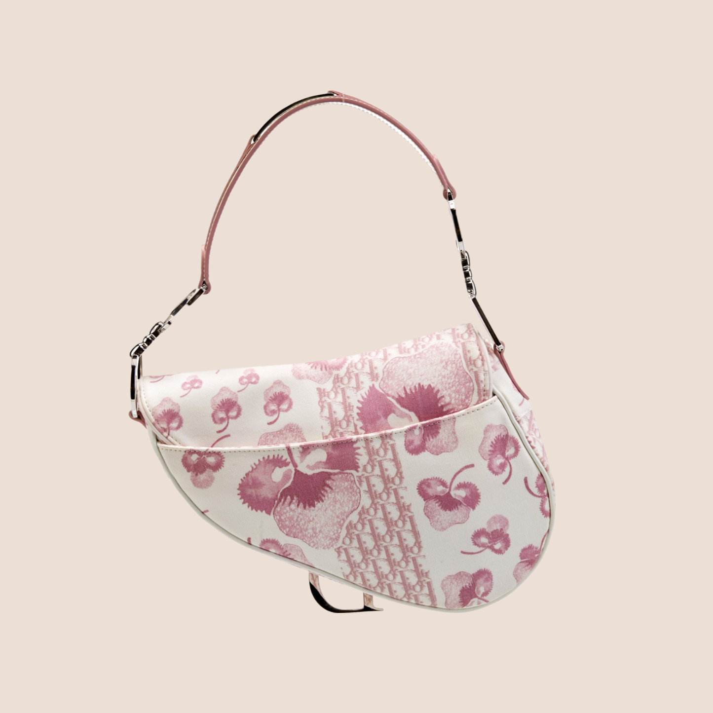 CHRISTIAN DIOR 2004 GIRLY PINK CHERRY BLOSSOM SADDLE BAG