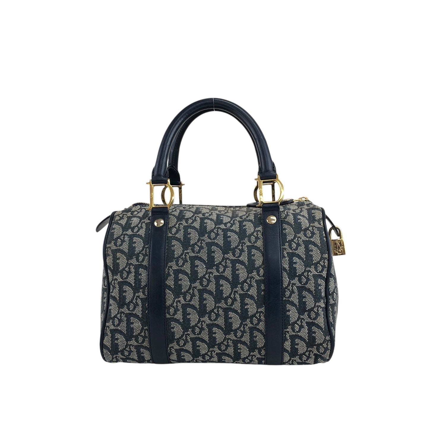 Christian Dior Trotter Handbag Boston bag Navy Vintage 8enpr3